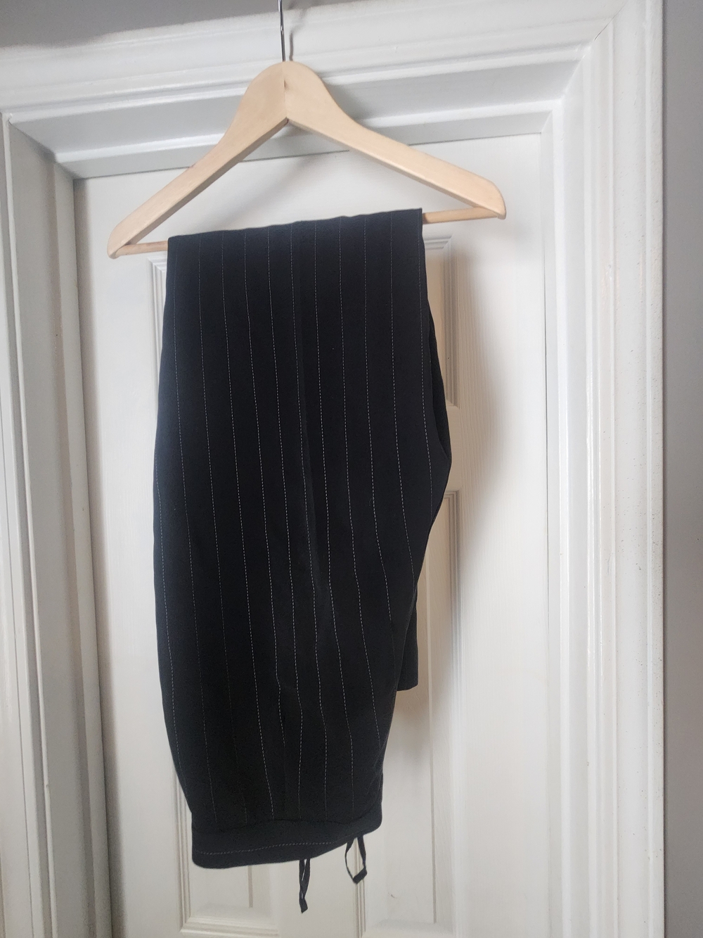 Women's Black Pinstripe Pants Suit